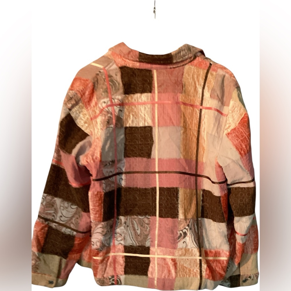 Multiples Patchwork Hippie Boho Button-Down Color… - image 7